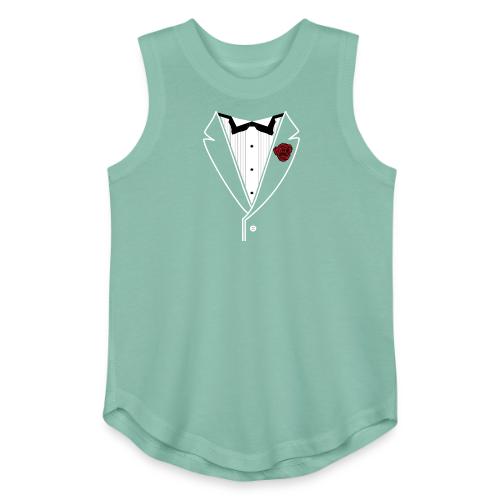Tuxedo w/White Lapel - Youth Girls Relaxed Tank Top