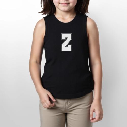 White Letter Z – Varsity Alphabet Monogram - Youth Girls Relaxed Tank Top