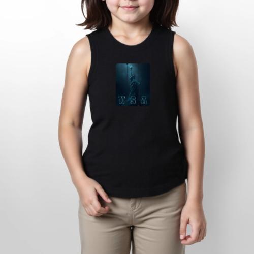 Neon Liberty USA Triptych - Youth Girls Relaxed Tank Top