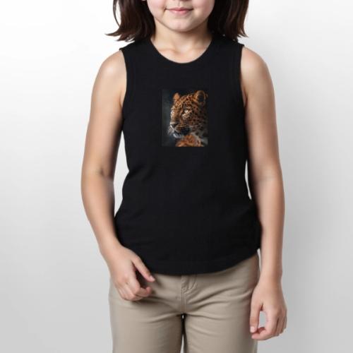 Amur Leopard Face Wildlife Design - Youth Girls Relaxed Tank Top