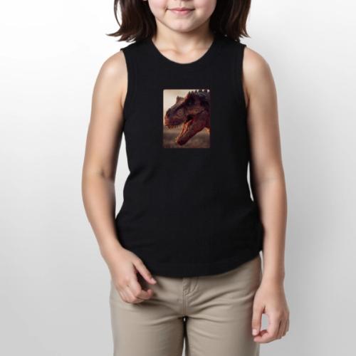 T Rex Roaring Close-Up Design - Youth Girls Relaxed Tank Top