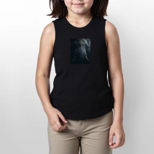 Shadow Elephant Intense Eyes Design - Youth Girls Relaxed Tank Top