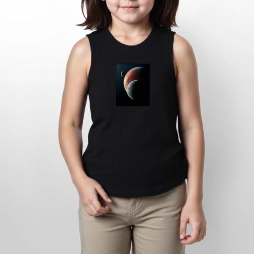 Three Planets Deep Space Design - Youth Girls Relaxed Tank Top