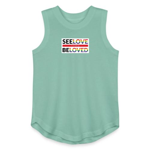 FUMCSD See Love, Be Loved: white design background - Youth Girls Relaxed Tank Top