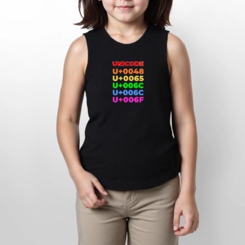 Hello, in unicode - Youth Girls Relaxed Tank Top