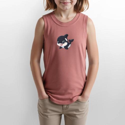 Playful Cartoon Baby Orca with Sweet Smile - Youth Girls Relaxed Tank Top