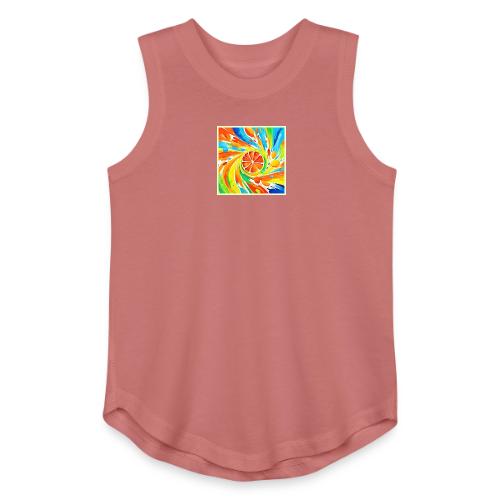 Citrus swirling Splash Design - Youth Girls Relaxed Tank Top