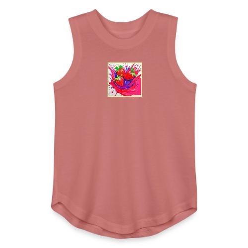 Vibrant Strawberry Splash - Youth Girls Relaxed Tank Top