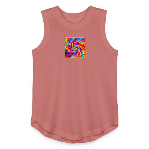 Colorful Fruit Vortex - Youth Girls Relaxed Tank Top