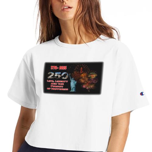 1776 - 2026 - 250 Years USA | Fireworks - Champion Women’s Cropped T-Shirt