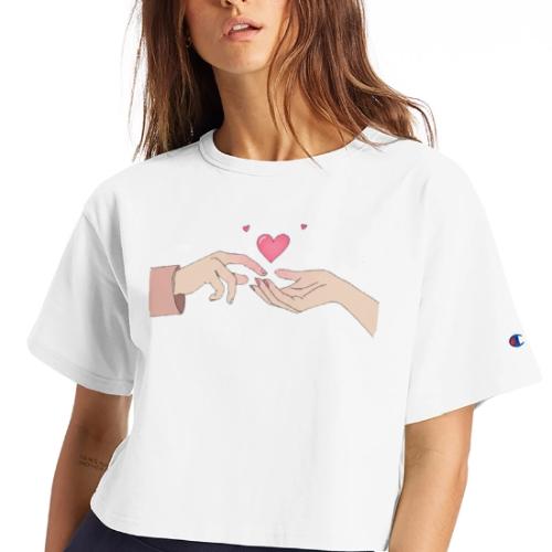 Valentine’s Touch - Champion Women’s Cropped T-Shirt