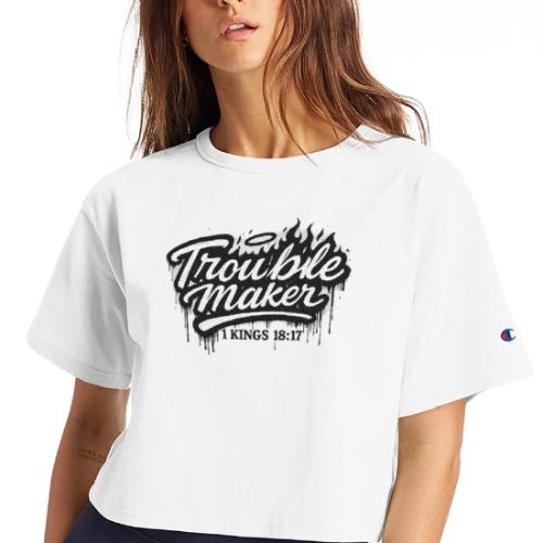 Troublemaker - Champion Women’s Cropped T-Shirt