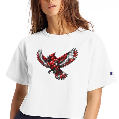 Silver Cardinal in Flight - Champion Women’s Cropped T-Shirt