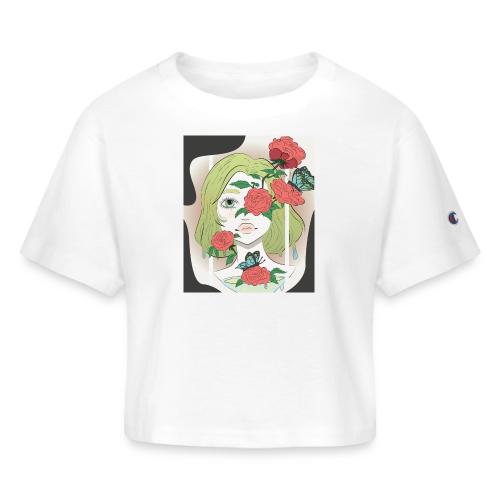 Girl with Rose Vine - Champion Women’s Cropped T-Shirt