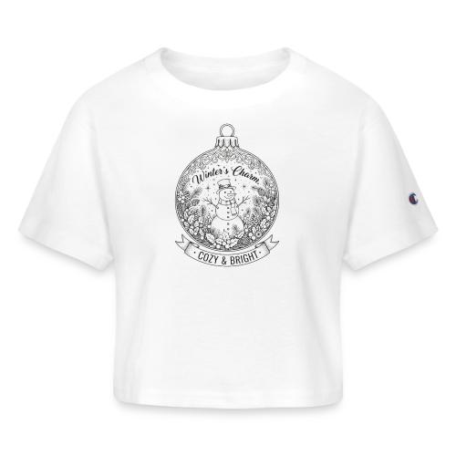 Festive Snowman T-Shirt - Champion Women’s Cropped T-Shirt