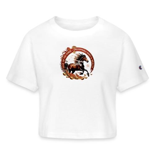 Year of the Horse Fiery Spirit T Shirt, Lunar New - Champion Women’s Cropped T-Shirt
