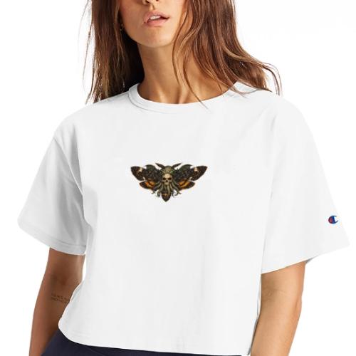 Cthulhu Moth Skull - Champion Women’s Cropped T-Shirt