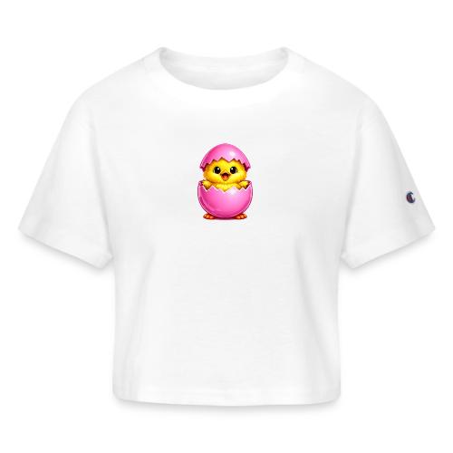 Easter Chick Pink - Champion Women’s Cropped T-Shirt