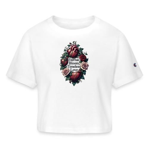 Eternal Bloom Timeless Love Entwined Hearts T-Shir - Champion Women’s Cropped T-Shirt