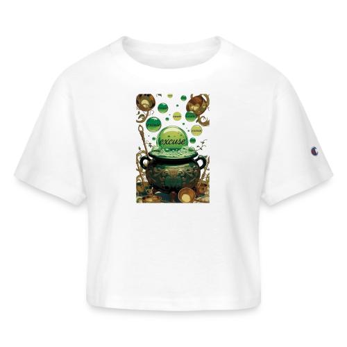Emerald Excuses Cauldron Graphic Tee - Champion Women’s Cropped T-Shirt