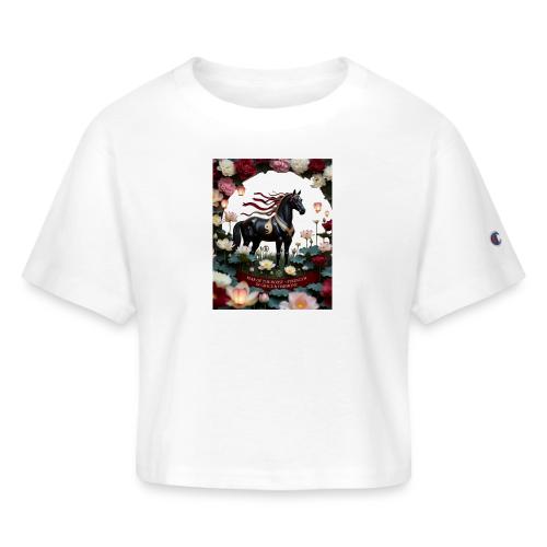 Year of the Horse Harmony T Shirt, Lunar New Year - Champion Women’s Cropped T-Shirt