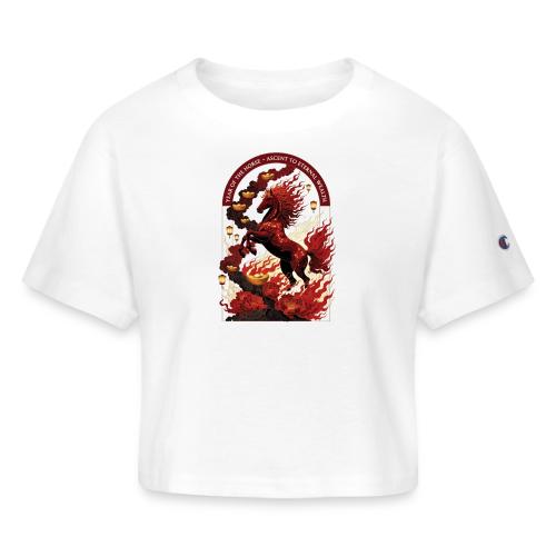 Year of the Horse Rise T Shirt,Lunar New Year Gift - Champion Women’s Cropped T-Shirt