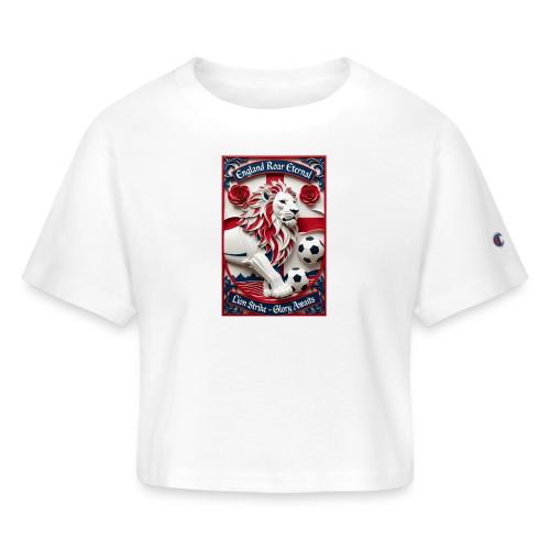 England Lion Soccer T Shirt, Football Pride Gift - Champion Women’s Cropped T-Shirt