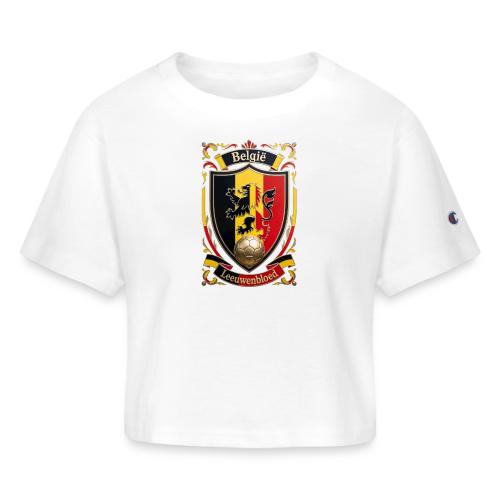 Belgium Lion Crest T-Shirt, Belgian Flag Gift - Champion Women’s Cropped T-Shirt