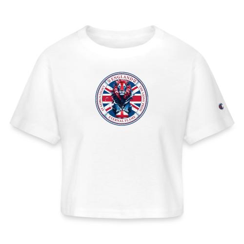 England Lion Emblem T Shirt, Flag Pride Gift - Champion Women’s Cropped T-Shirt