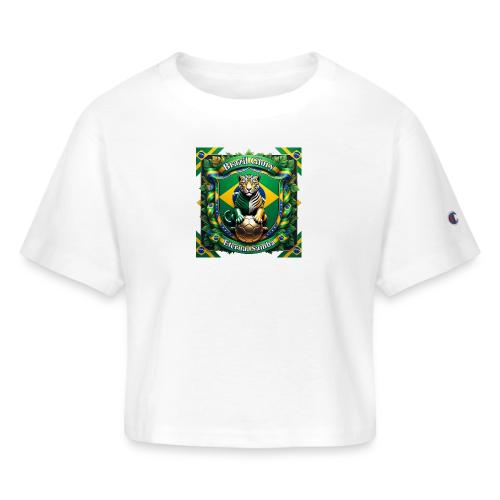 Brazil Jaguar Glory T-Shirt, Flag Pride Badge Gift - Champion Women’s Cropped T-Shirt