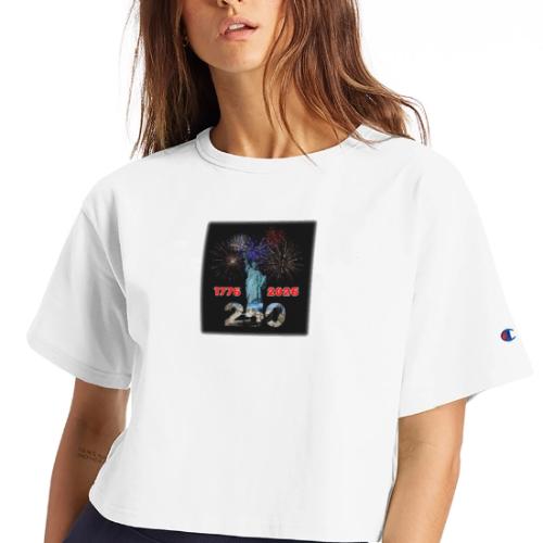 1776 - 2026 - 250 Years USA | Fireworks - Champion Women’s Cropped T-Shirt
