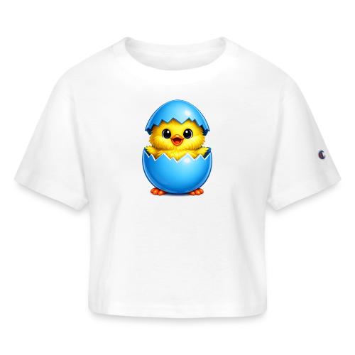 Easter Chick Blue - Champion Women’s Cropped T-Shirt