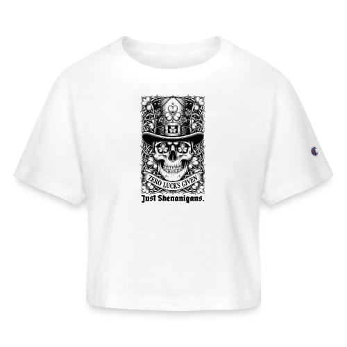 Salty Shamrock Skull T-Shirt - Champion Women’s Cropped T-Shirt