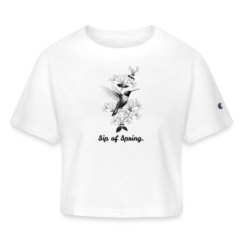 Hummingbird T-Shirt, Honeysuckle Vine - Champion Women’s Cropped T-Shirt