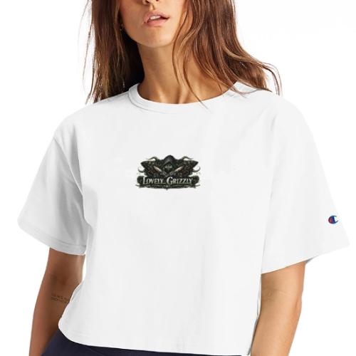 Lovely Grizzly logo - Champion Women’s Cropped T-Shirt