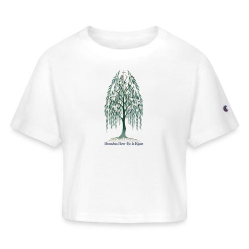 Easter Branches Bow Willow T Shirt, Easter Gift - Champion Women’s Cropped T-Shirt
