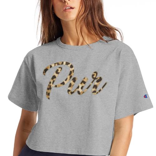 Pur Script - Champion Women’s Cropped T-Shirt