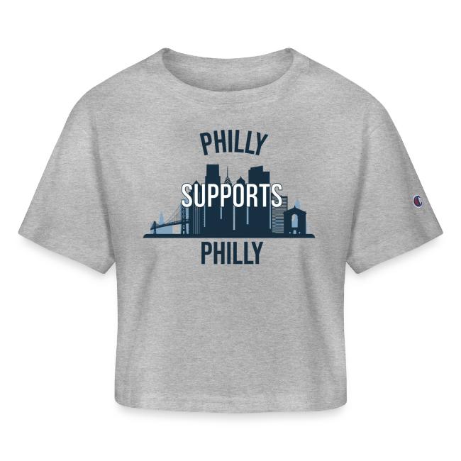 Philly Supports Philly skyline blue transparentbg