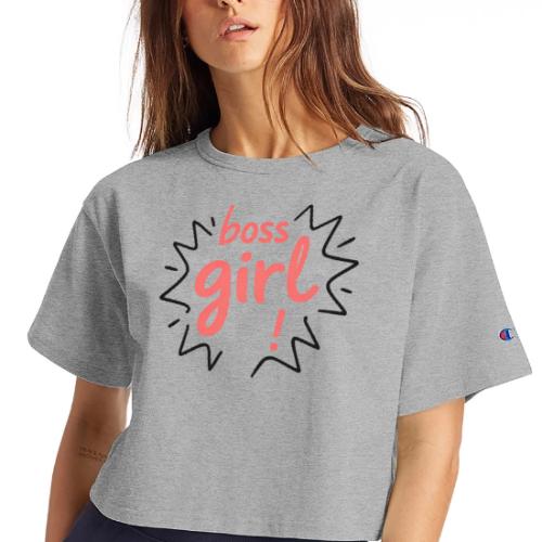 Boss Girl Bold Feminist Statement - Champion Women’s Cropped T-Shirt