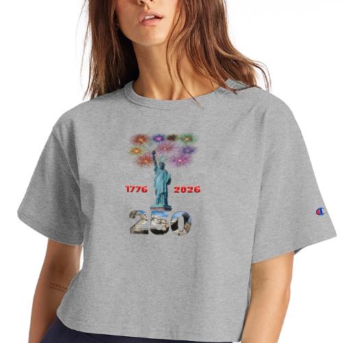 1776 - 2026 | 250 Years USA | Fireworks - Champion Women’s Cropped T-Shirt