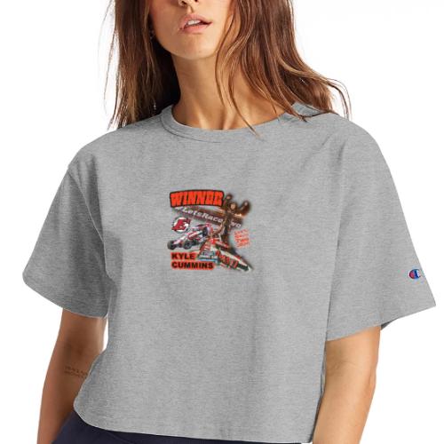 Kyle Cummins #LetsRaceTwo Winner - Champion Women’s Cropped T-Shirt