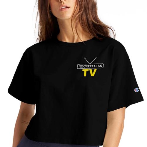 Rockefellas TV Outlined Logo Tee - Champion Women’s Cropped T-Shirt