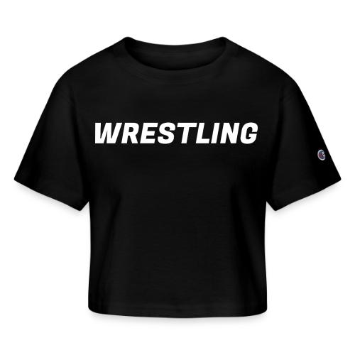 WRESTLING - Heavy Type / White - Champion Women’s Cropped T-Shirt