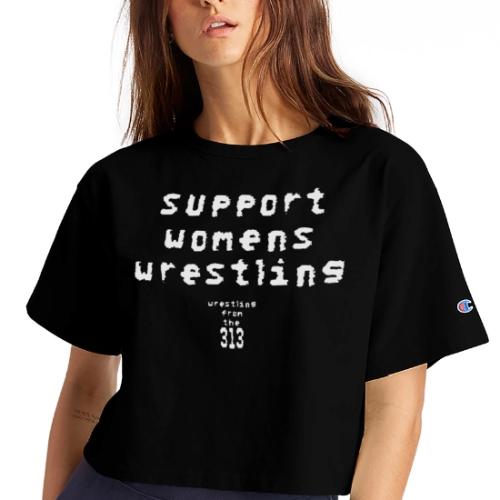 Support women’s wrestling (white) - Champion Women’s Cropped T-Shirt