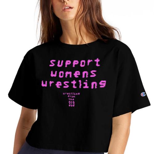 Support Womens Wrestling - Champion Women’s Cropped T-Shirt