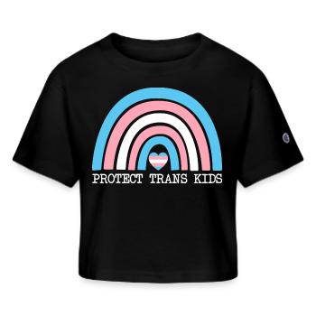 Protect Trans Kids - Champion Women’s Cropped T-Shirt - black - Front - Willow (175cm)