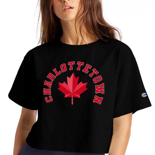 Charlottetown with maple leaf - Champion Women’s Cropped T-Shirt