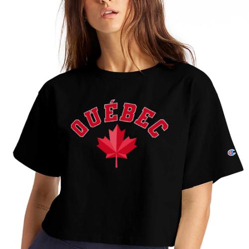 Quebec with maple leaf - Champion Women’s Cropped T-Shirt