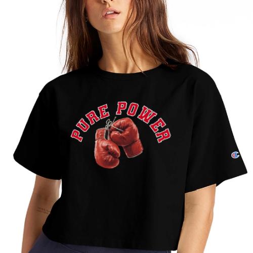 Boxing: Pure Power Punch - Champion Women’s Cropped T-Shirt