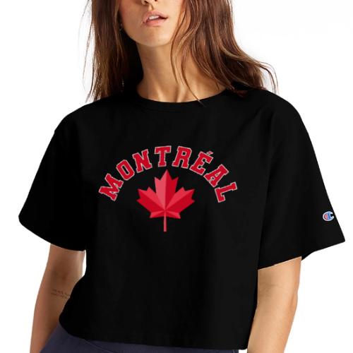 Montréal with maple leaf - Champion Women’s Cropped T-Shirt
